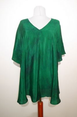 Seidentunika Abheeti Batik grün-dunkelgrün L/XL