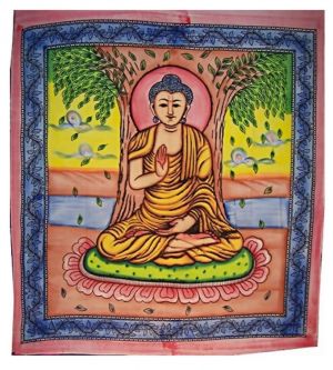 Tagesdecke Buddha unter dem Bodhibaum