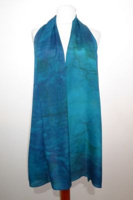 Seidenschal Vintage Batik blaugrün