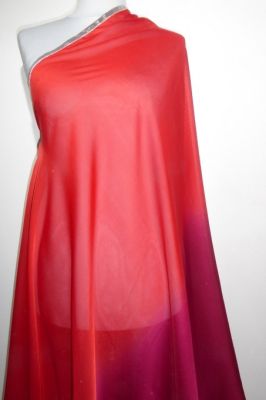 Bauchtanzschleier halbrund mit Borte - rot-weinrot - B-Ware