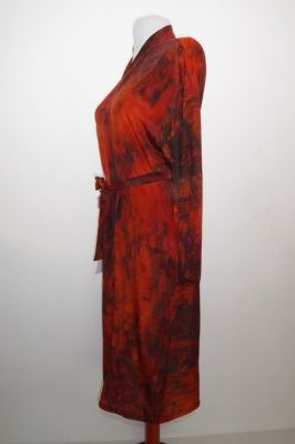 Morgenmantel Kreppseide Batik terra M-L