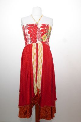 Kleid / Rock Tilasmi rot, indisches Sommerkleid