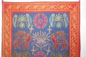 Wandbehang Baumwolle mit Kamelen und Papageien