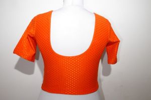 Saribluse Jersey mit Glanzeffekt orange S / M