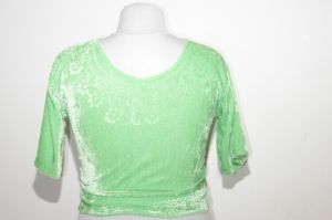Saribluse 'Choli' aus hellgrünem Samt
