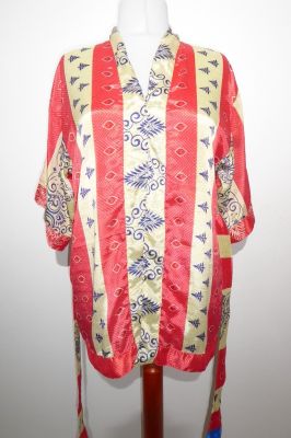 Kimonojacke 'Vintage' hellgelb-hellrot - Free Size S/M/L