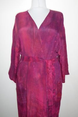 Morgenmantel Kreppseide 'Kishan' fuchsia-magenta L - XXL