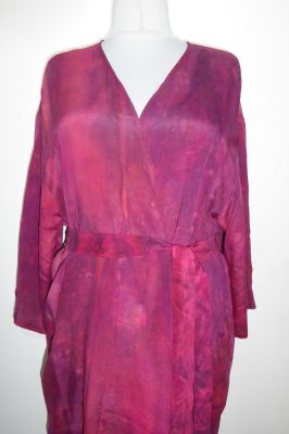 Morgenmantel Kreppseide 'Kishan' fuchsia-magenta L - XXL
