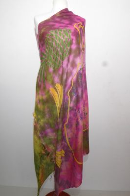 Sarong Viskose magenta-grün