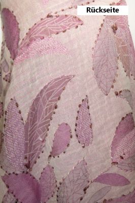 Wollschal 'boiled wool' bestickt mauve-rosé