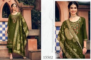 Salwar Kameez Hasmeena oliv - 3 Größen