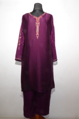 Elegantes Salwar Kameez 3-teilig bordeaux XXXL