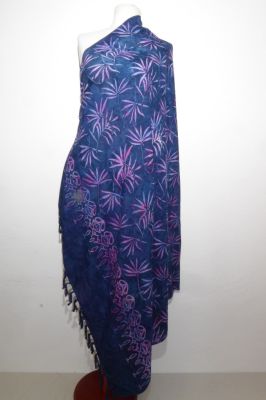 Bali Sarong dunkelblau mit Batik-Design, Lungi aus Bali