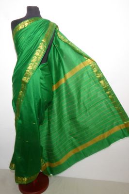 Sari Dekosilk weiß mit gold 2