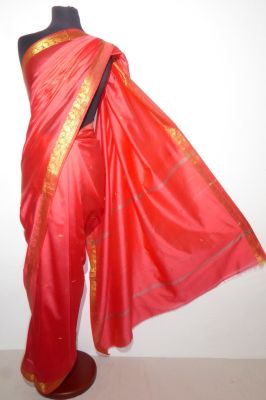 Sari Dekosilk weiß mit gold 2