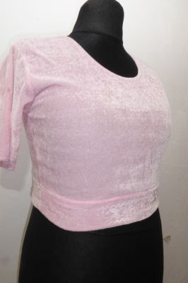 Saribluse 'Choli' aus rosafarbenem Samt