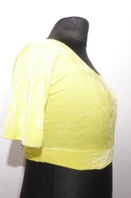 Saribluse 'Choli' aus zitronengelbem Samt