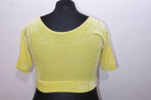 Saribluse 'Choli' aus zitronengelbem Samt