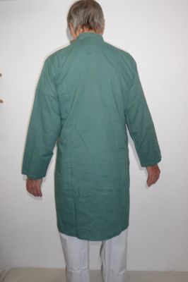 Kurta 'Chikan' Baumwolle grün mit Stehkragen - S