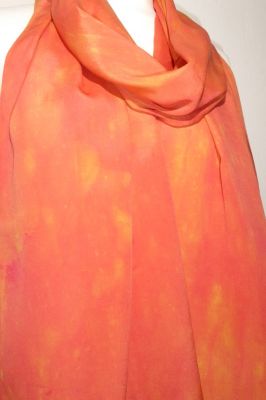 Schal Crepeseide handgebatikt hellorange