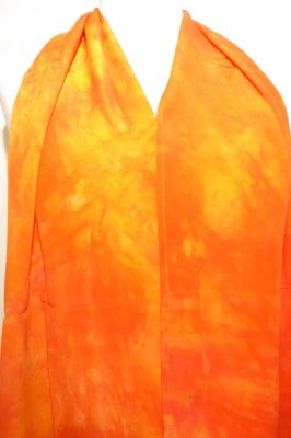 Schal Crepeseide handgefärbt orange-hellorange I