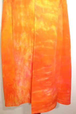 Schal Crepeseide handgefärbt orange-hellorange I