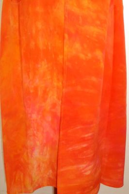Schal Crepeseide handgefärbt orange-hellorange I