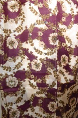 Seidenschal XL rotbraun-creme mit floralen Mustern