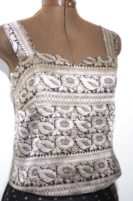Top aus indischem Seidenbrokat