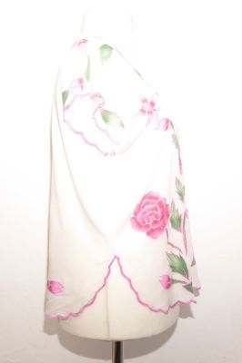 Sommertop mit Blumenstickerei - weiß