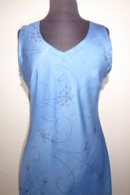 Sommerkleid 'Meera' blau-hellblau aus reiner Baumwolle