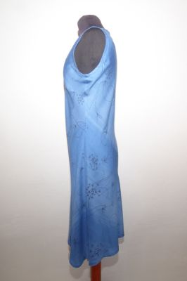 Sommerkleid 'Meera' blau-hellblau aus reiner Baumwolle