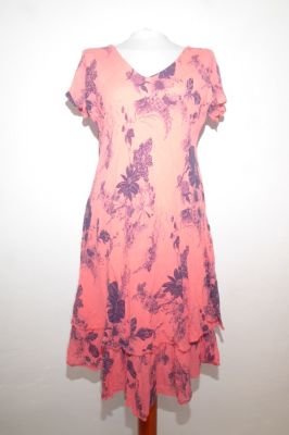 Baumwollkleid Lalitia koralle, Sommerkleid koralle B-Ware