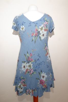 Baumwollkleid 'Lalitia' jeansblau, Sommerkleid jeansblau