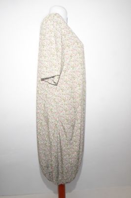 Sommerkleid Viskose hellgrau mit Blumenprint XXL