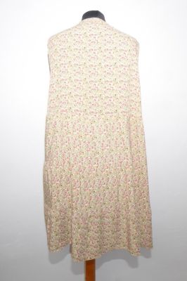 Ärmelloses Sommerkleid Viskose hellbeige mit Blumenprint XXL