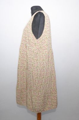 Ärmelloses Sommerkleid Viskose hellbeige mit Blumenprint XXL