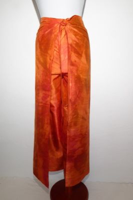 Wickelhose aus reiner Seide - rot - 2-teilig