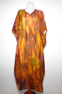 Kaftan Aloka Seide gelb-grün