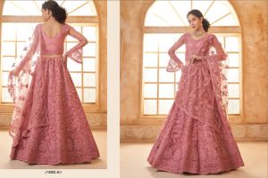 Lengha Choli Maharani Stoffset 3-teilig altrosa