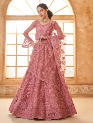 Lengha Choli 'Maharani' Stoffset 3-teilig rosé
