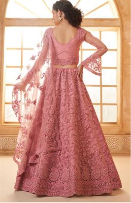 Lengha Choli 'Maharani' Stoffset 3-teilig rosé