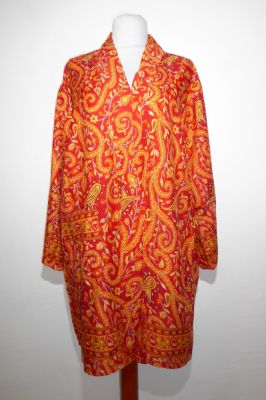 Kurzer Morgenmantel rot-hellorange