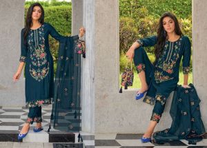 Salwar Kameez Anjala dunkelblau