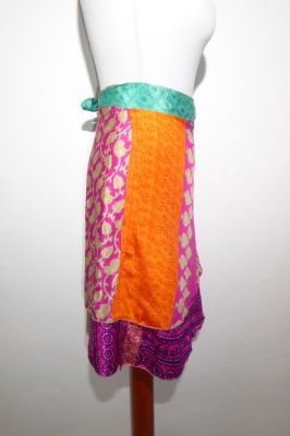 Wendewickelrock Upcycling zweilagig - beidseitig tragbar - magenta-fuchsia