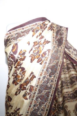 Seidensari Blockprint creme-braun