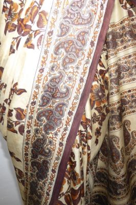 Seidensari Blockprint creme-braun