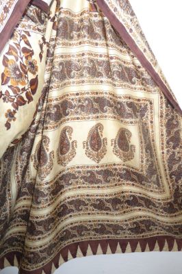 Seidensari Blockprint creme-braun