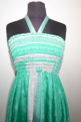 Kleid / Rock 'Tilasmi' hellgrün, indisches Upcycling Sommerkleid, indischer Sommerrock