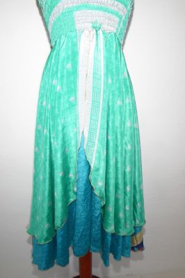 Kleid / Rock 'Tilasmi' hellgrün, indisches Upcycling Sommerkleid, indischer Sommerrock